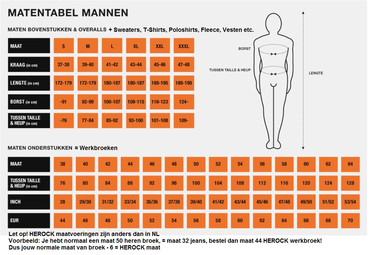broek maten broek maten