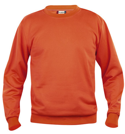 CLIQUE 021030 Basic Sweater Roundneck DIEP ORANJE BEDRUKKEN