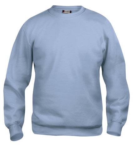 CLIQUE 021030 Basic Sweater Roundneck LICHT BLAUW BEDRUKKEN