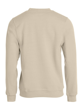 CLIQUE 021030 Basic Sweater Roundneck LICHT KHAKI BEDRUKKEN