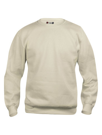 CLIQUE 021030 Basic Sweater Roundneck LICHT KHAKI BEDRUKKEN
