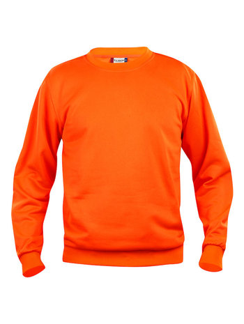 CLIQUE 021030 Basic Sweater Roundneck SIGNAAL ORANJE BEDRUKKEN