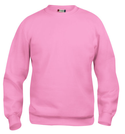 CLIQUE 021030 Basic Sweater Roundneck HELDER ROZE BEDRUKKEN