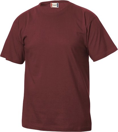 BORDEAUX ROOD Basic T-shirt BEDRUKKEN