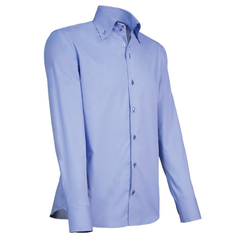 Capraro 915 LICHTBLAUW Heren Overhemd  met accent kleur