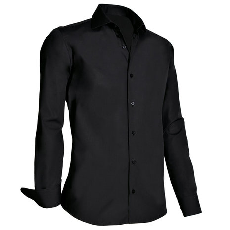 Giovanni Capraro 920 Heren Overhemd zwart