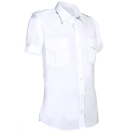Capraro 951 Heren Piloten Overhemd korte mouwen wit