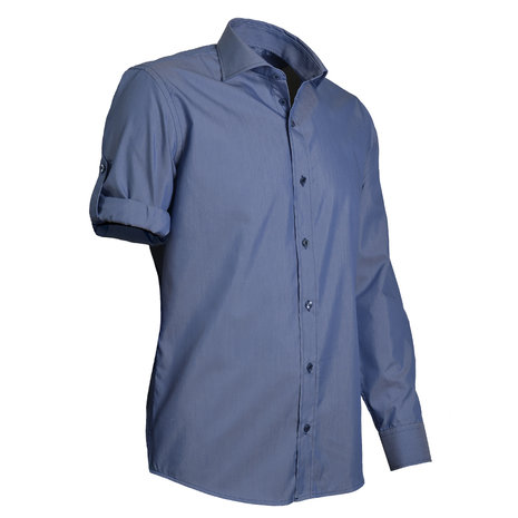 Capraro 944 Heren Overhemd denimlook blauw