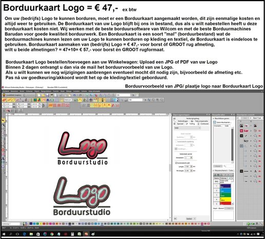 Borduurkaart Bedrijfs Logo bestellen